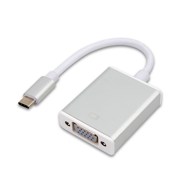 USB C타입 to D-SUB 구형 모니터 연결 케이블형 컨버터 0.11m 실버