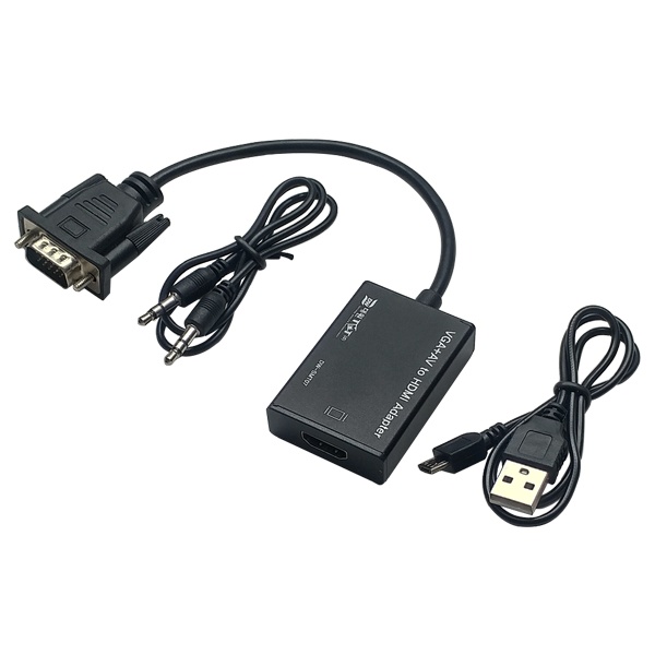 D-SUB to HDMI 구형 모니터 변환 컨버터 블랙 [FHD/스테레오지원]