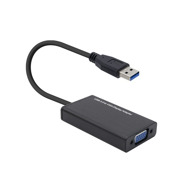 USB 3.0 to D-SUB 구형 모니터 연결 케이블형 컨버터 블랙