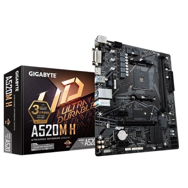 [메인보드] GIGABYTE A520M H 듀러블에디션 제이씨현 (AMD A520/M-ATX)