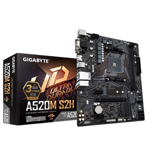[메인보드] GIGABYTE A520M S2H 듀러블에디션 제이씨현 (AMD A520/M-ATX)