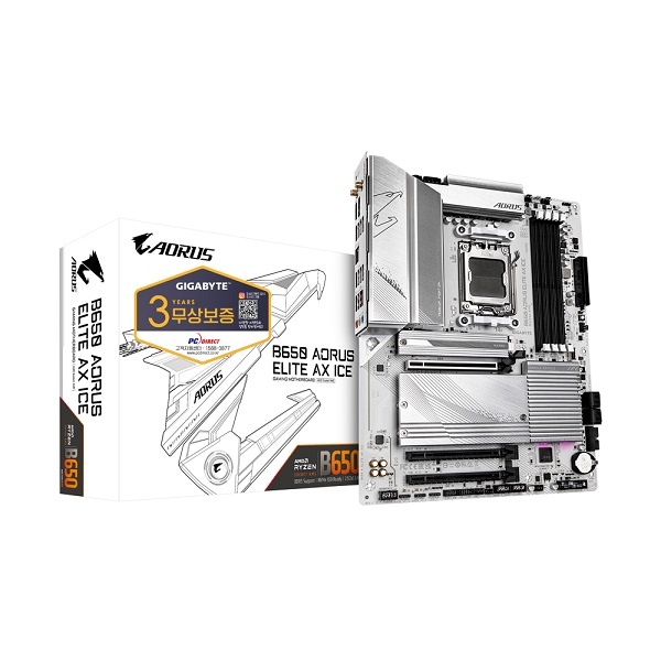 [메인보드] GIGABYTE B650 AORUS ELITE AX ICE 피씨디렉트 (AMD B650/ATX)