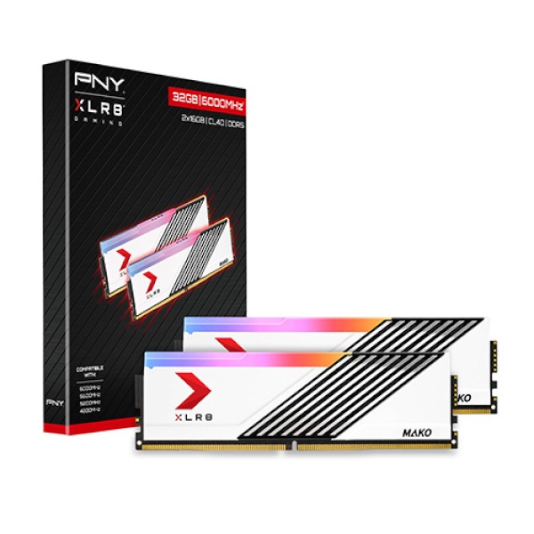 [메모리] PNY XLR8 DDR5 PC5-48000 CL40 MAKO RGB 화이트 마이크로닉스 32GB (16GB*2) (6000)
