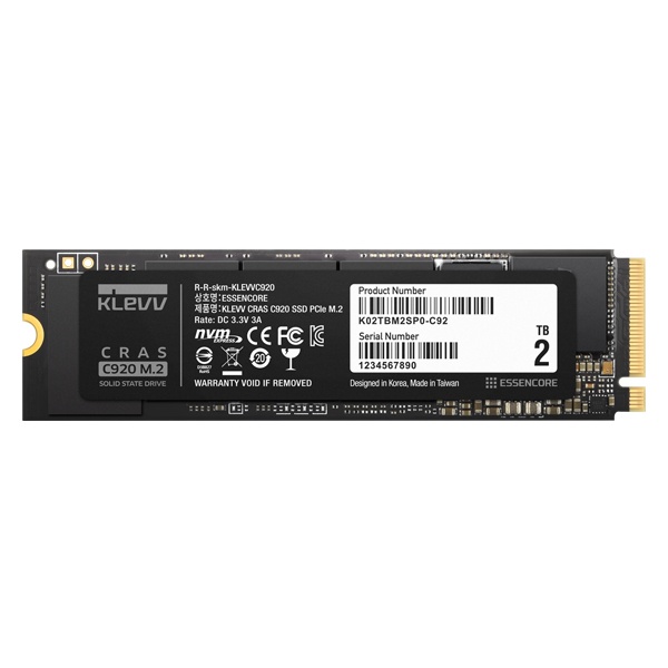 [SSD] 에센코어 KLEVV CRAS C920 M.2 NVMe 2280 2TB TLC