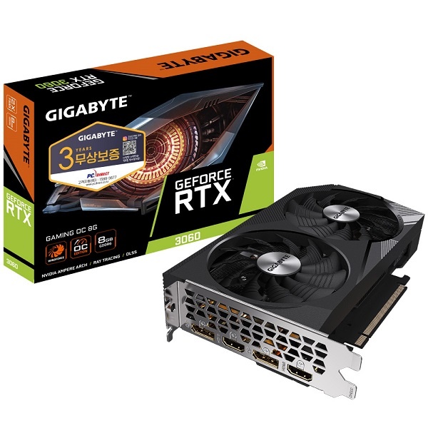 [그래픽카드] GIGABYTE GeForce RTX 3060 Gaming OC D6 8GB 피씨디렉트