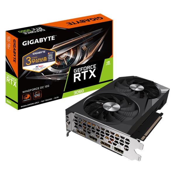 [그래픽카드] GIGABYTE GeForce RTX 3060 WINDFORCE OC D6 12GB 피씨디렉트