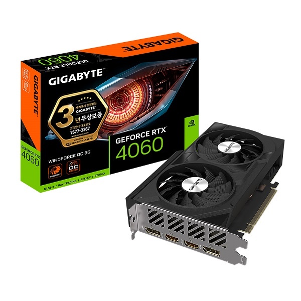 [그래픽카드] GIGABYTE GeForce RTX 4060 WINDFORCE OC D6 8GB 제이씨현