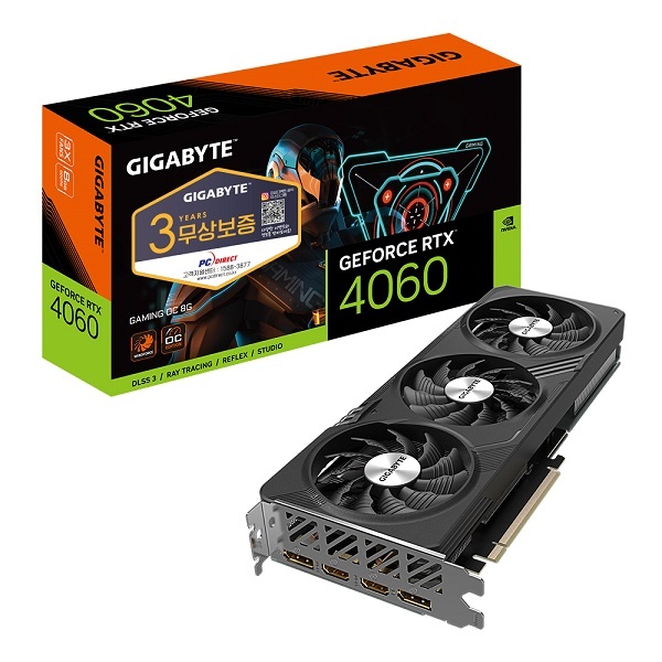 [그래픽카드] GIGABYTE GeForce RTX 4060 Gaming OC D6 8GB 피씨디렉트