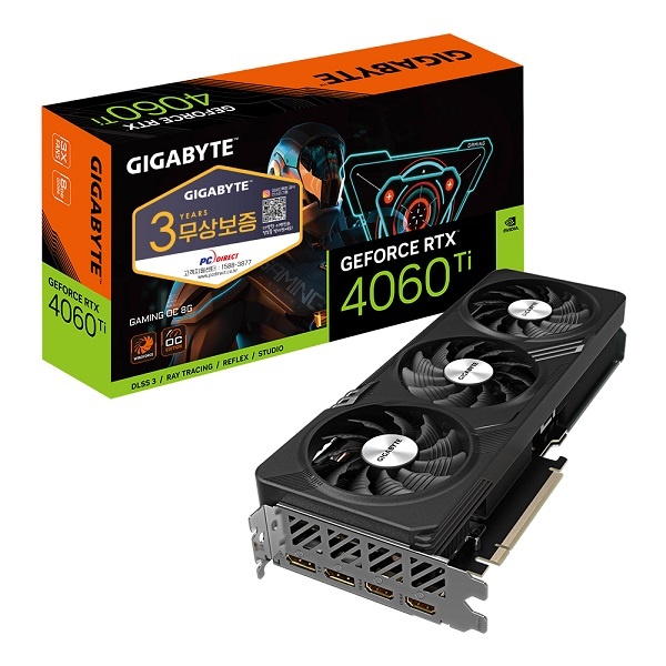 [그래픽카드] GIGABYTE GeForce RTX 4060 Ti Gaming OC D6 8GB 피씨디렉트