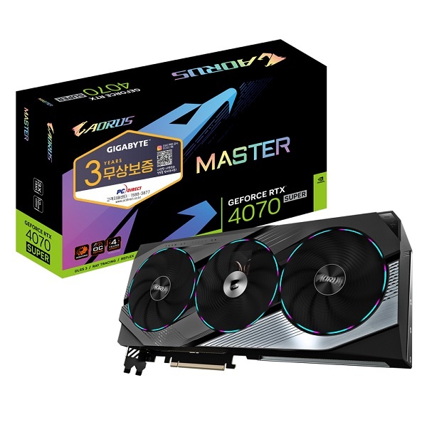 [그래픽카드] GIGABYTE AORUS GeForce RTX 4070 SUPER Master D6X 12GB 피씨디렉트