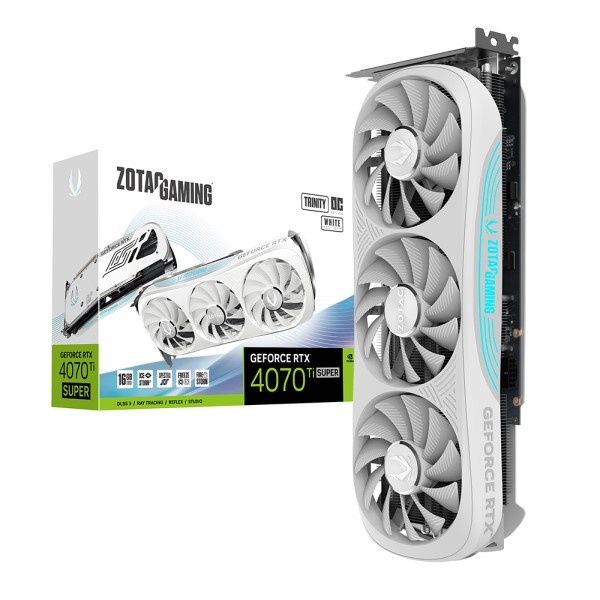 [그래픽카드] ZOTAC GAMING 지포스 RTX 4070 Ti SUPER Trinity OC D6X 16GB White