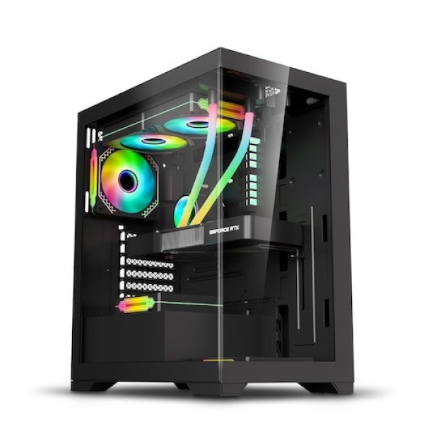 [케이스] ANIX ANIX 빙산 Dual 글래스 View 강화유리 블랙 (미들타워)