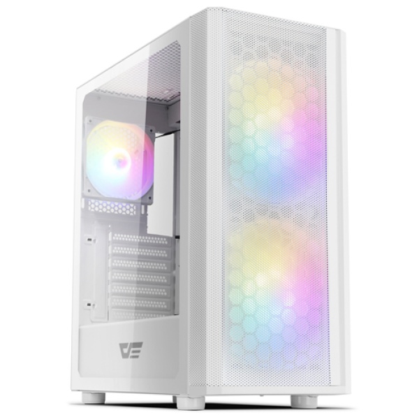 [케이스] darkFlash DK360 MESH RGB 강화유리 (화이트) (미들타워)